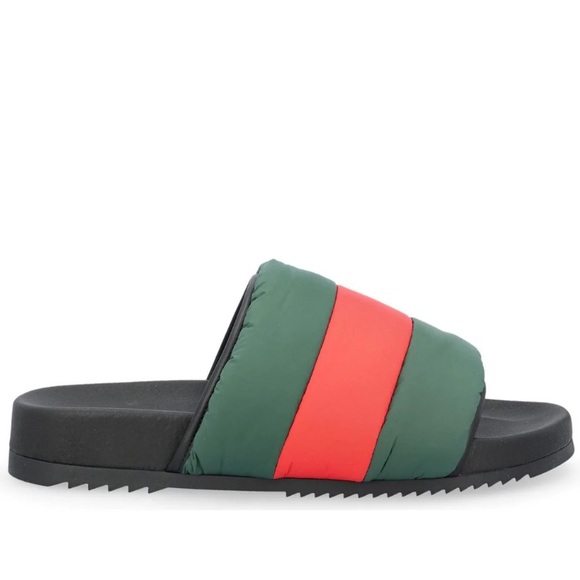 Gucci Padded Web Slide Sandals - Picture 2 of 16